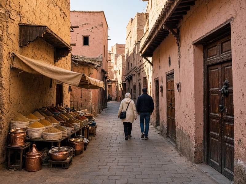 Ruelle du mellah, ancien quartier juif de Marrakech
